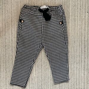 Zara Black & White Gingham Kids Pants